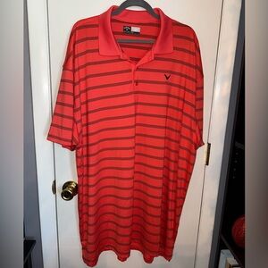 Callaway Men's Coral Striped Polo Shirt